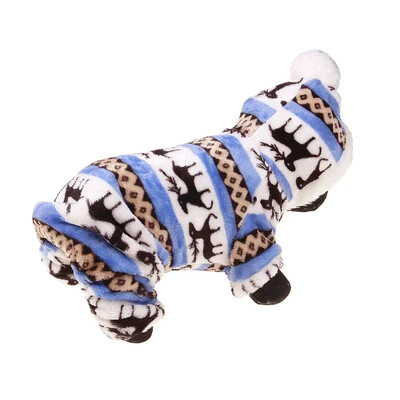 Haine de iarnă pentru câini pentru câini de talie mică, haine pentru câini, haine de Crăciun pentru animale de companie, haine pentru câini cu imprimeu de elan, catifea coral, patru culori