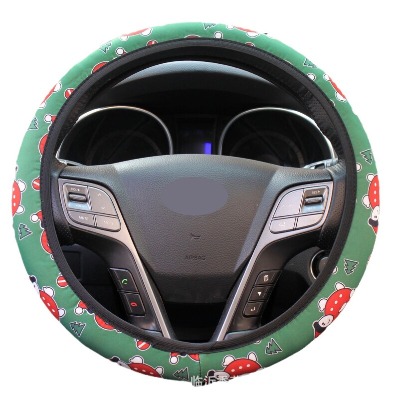 Új karácsonyi autó kormányburkolat belső gyűrű nélkül gumiszalag rugalmas autó fogantyú borítás határon átnyúló e-kereskedelem