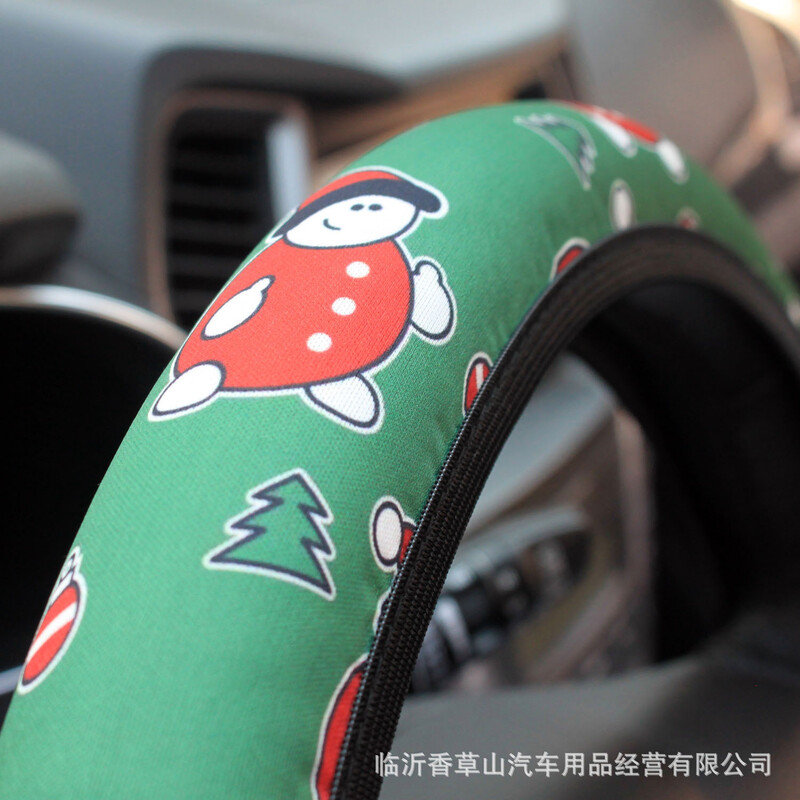 Új karácsonyi autó kormányburkolat belső gyűrű nélkül gumiszalag rugalmas autó fogantyú borítás határon átnyúló e-kereskedelem