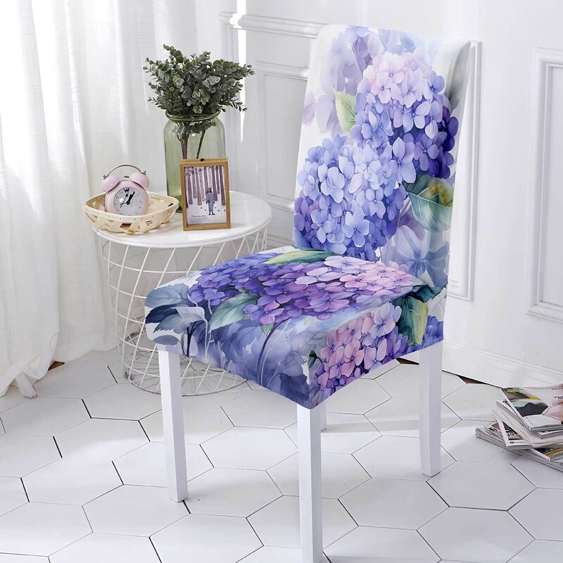 Husă pentru scaune cu imprimare extensibilă transfrontalieră, husă pentru scaune de acasă de hotel, all inclusive, din mătase de lapte, husă pentru masă și scaun, rezistentă la praf, dintr-o bucată