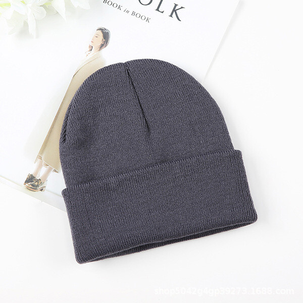Toamnă și iarnă comerț exterior pălărie de culoare solidă pălărie de lână fluorescentă pălărie hip-hop tricotată pulover pălărie hip-hop acrilic în aer liber