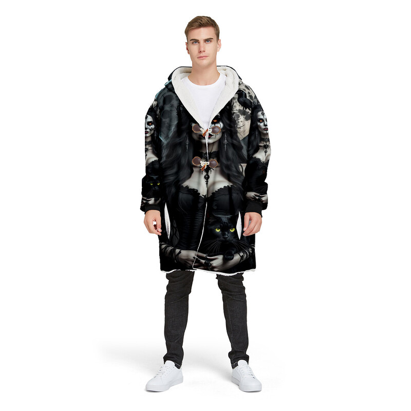 Pārrobežu ārējā tirdzniecība 2023 — jauni silti ziemas vīriešu mēteļi ar 3D druku ziedu mēteļi un topi rudenim un ziemai