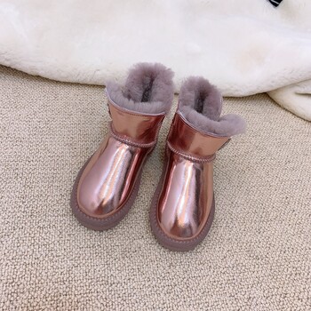 New Style Παιδικά Sheepskin Snow Boots All-in-One Χαμηλά μποτάκια αδιάβροχα αντιρρυπαντικά αντιολισθητικά Παιδικά παπούτσια στο κάτω μέρος Γονέας-Παιδί