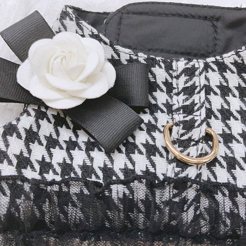 Haine pentru câini Curea pentru piept cu flori Costum de tracțiune cu picioare de gală pentru câini de talie mică, pisică, ham, vestă cu plumb pentru plimbarea, accesorii pentru animale de companie