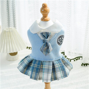 Stil colegiu Îmbrăcăminte drăguță pentru animale de companie Rochie pentru câini pentru câini de talie mică, pisici, fustă în carouri, haine de primăvară, pisică, chihuahua, peluche, costum Yorkshire