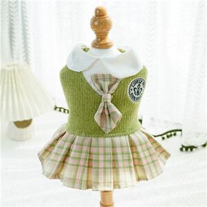 Stil colegiu Îmbrăcăminte drăguță pentru animale de companie Rochie pentru câini pentru câini de talie mică, pisici, fustă în carouri, haine de primăvară, pisică, chihuahua, peluche, costum Yorkshire