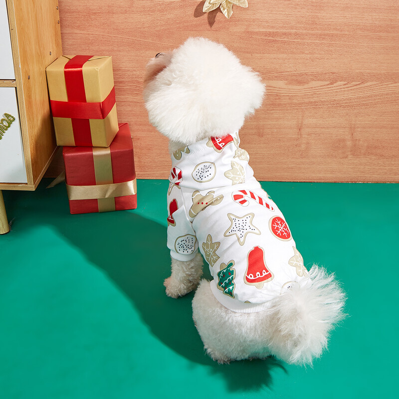Šunų džemperis Kalėdiniai marškinėliai Drabužiai Šuo Doggy Small Bell Briedis marginti šunų drabužiai Šunų megztiniai Drabužiai Kalėdų Pet Turtleneck Pu