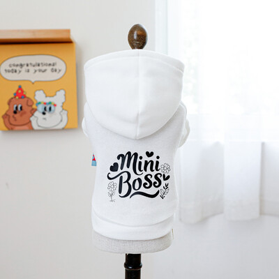 Hanorac cu glugă, toamnă iarnă pentru animale de companie, haine drăguțe de buzunar, haine pentru câini, pisici, cu pălărie, hanorac alb, haine pentru câini pentru câini de talie mică