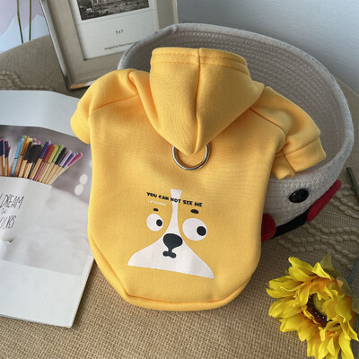 Sügis- ja talvised lemmikloomariided Koerapiim siid sametmütsiga Pullover Multikas kampsun Kassi- ja koerarihm tõmbamisköie aasaga pannal