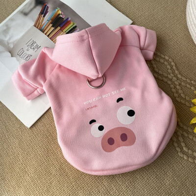 Sügis- ja talvised lemmikloomariided Koerapiim siid sametmütsiga Pullover Multikas kampsun Kassi- ja koerarihm tõmbamisköie aasaga pannal