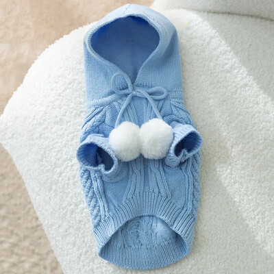 Toamnă Iarnă Pisică Pulover Minge Păr Picioare Câine Picioare Călduș Cu Glugă Pulover tricotat Câine Mic Mediu Teddy Îmbrăcăminte pentru animale de companie Haine pentru cățeluș