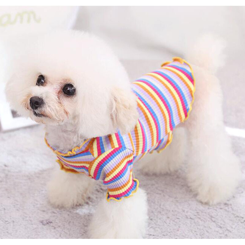 Raudoni megzti naminiams gyvūnėliams skirti drabužiai, šunų gobtuvai, megztiniai prancūzų buldogui, mopso vaivorykštės šuniuko drabužiai, apatiniai marškinėliai, pavasaris, vasara