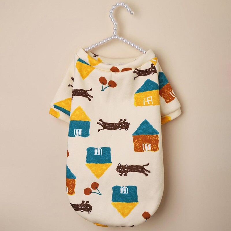 Naminių gyvūnėlių pliušinis paltas Katė Šuo Šilti medvilniniai rūbai Naminių gyvūnėlių marškinėliai Namai Kačių raštas Šilumai Švelnus Naminiai šunys Katės Megztiniai Kostiumas