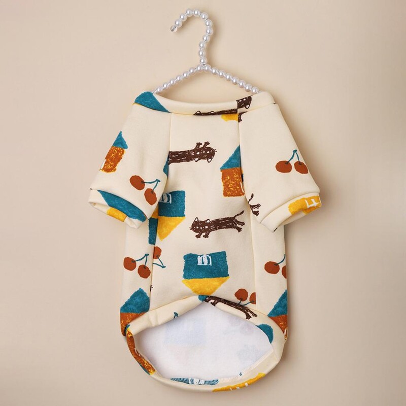 Naminių gyvūnėlių pliušinis paltas Katė Šuo Šilti medvilniniai rūbai Naminių gyvūnėlių marškinėliai Namai Kačių raštas Šilumai Švelnus Naminiai šunys Katės Megztiniai Kostiumas