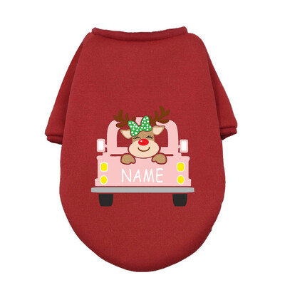 Személyre szabott kisállatkutyák karácsonyi ruhák Szarvas névkutyákkal Téli meleg kapucnis pulcsik francia bulldog kölyökkutya közepes méretű kutyaruha ajándék