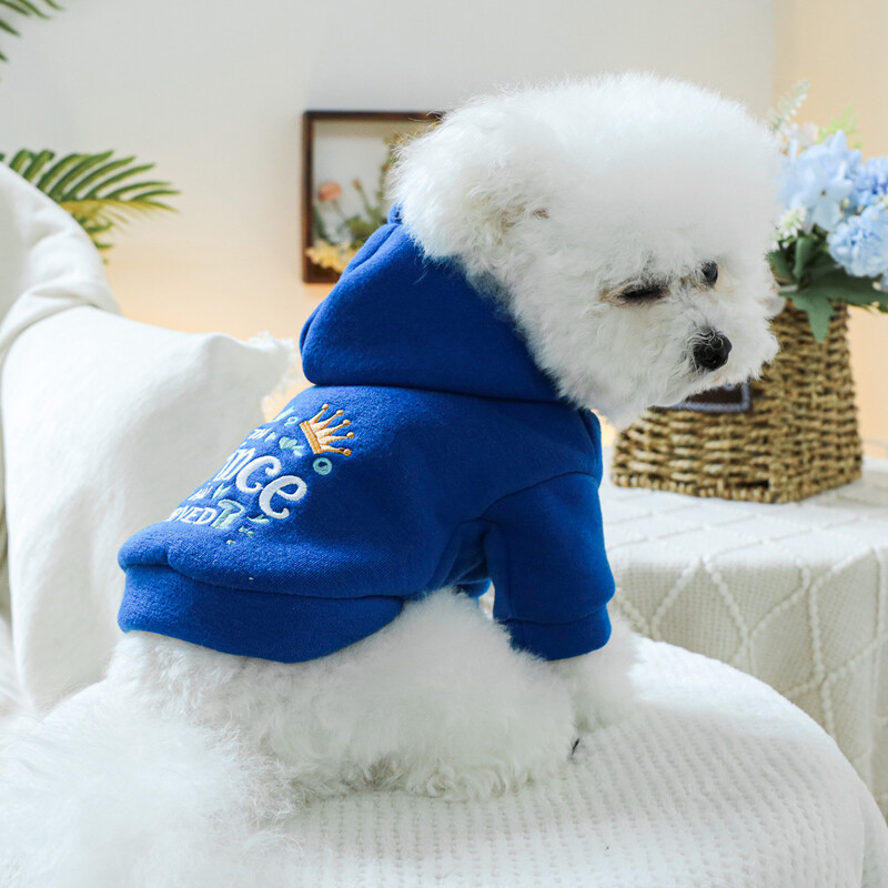 1PC îmbrăcăminte pentru animale de companie, primăvară și toamnă, catifea, albastru, Micul Prinț, hanorac, pălărie, potrivit pentru câini de talie mică și mijlocie