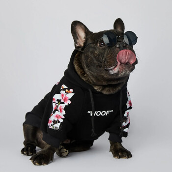 NONOR Кучешки дрехи WOOF Fashion Sakura Dog Jacket Pet Dog Hoodies Winter French Bulldog Pugs Sports Dog Jacket M-4XL