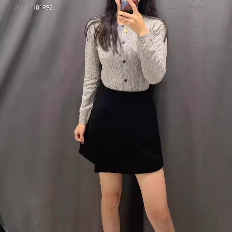 Izmēģinājums 2024 — jauni rudens Tvīda svārki sievietēm ar elastīgu jostasvietu novājēšanu 