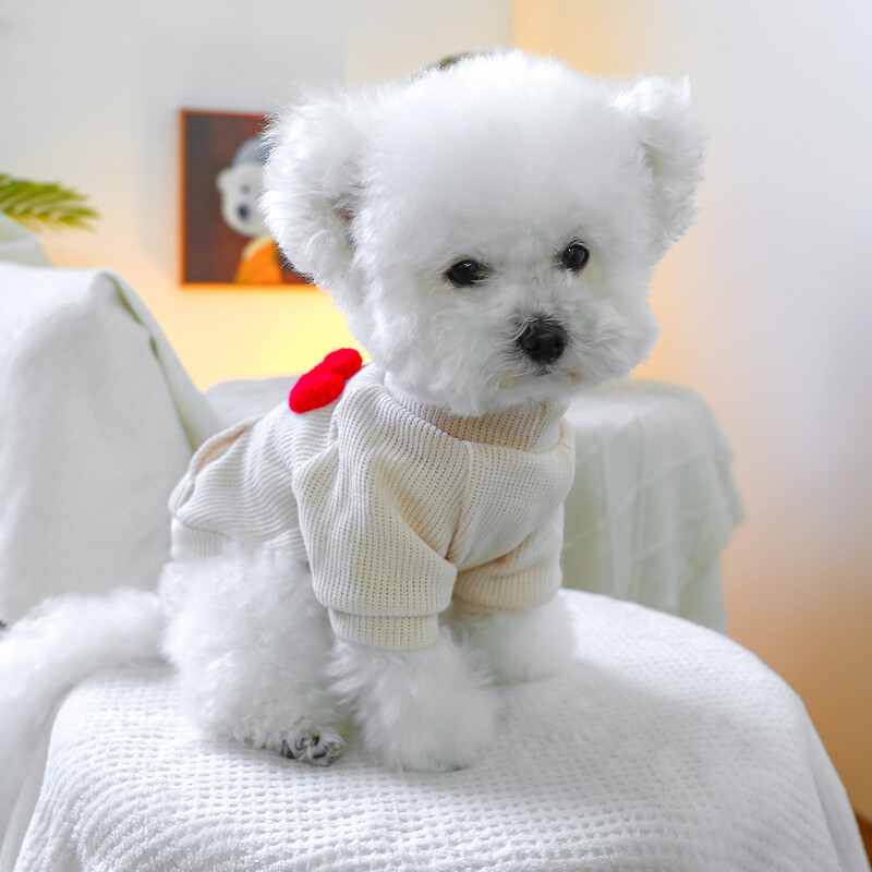 1tk Lemmikloomarõivad Koerte kevad- ja sügisene soe punane Love Pullover elastne kampsun, mis sobib väikestele ja keskmise suurusega koertele