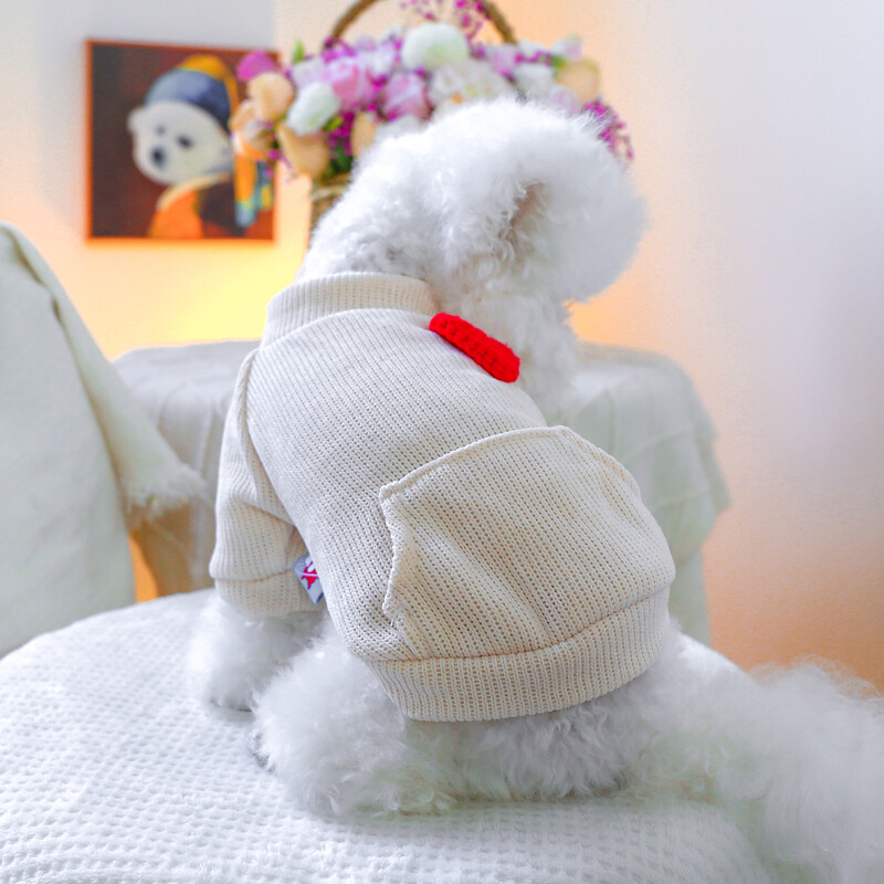 1tk Lemmikloomarõivad Koerte kevad- ja sügisene soe punane Love Pullover elastne kampsun, mis sobib väikestele ja keskmise suurusega koertele