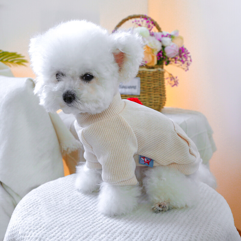 1tk Lemmikloomarõivad Koerte kevad- ja sügisene soe punane Love Pullover elastne kampsun, mis sobib väikestele ja keskmise suurusega koertele