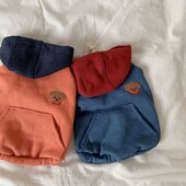 Dvojfarebné patchworkové oblečenie pre psov, zimná mikina s kapucňou, teplá mikina s kapucňou, oblečenie pre pudelov na dvoch nohách, mäkké oblečenie pre maltézskeho psa