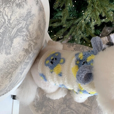 Iepure pentru animale de companie, haină cu glugă din lână pentru câini, haine de iarnă, haine bichon, haine calde din bumbac, câine mic, cardigan îngroșat, îmbrăcăminte pentru căței de Crăciun