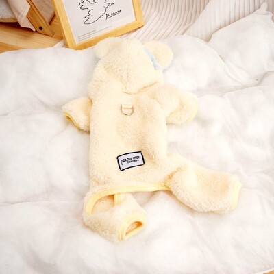 Haine pentru câini din fleece haină caldă de iarnă Chihuahua Salopetă pentru câini drăguț moale pisicuță costum cățel animal de companie câine hanorac cu patru picioare pijamale