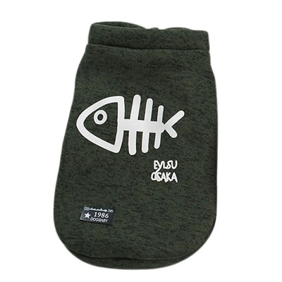 Mieli vilnos drabužiai naminiams gyvūnėliams Žuvies kaulo raštas Šiltas šuns džemperis megztinis Rudens žiemos šunų liemenė mygtukas šunims trumpomis rankovėmis striukės liemenė