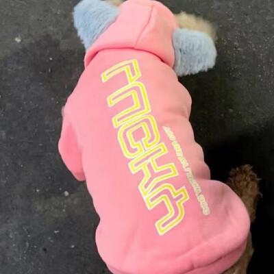 Šunų drabužiai rudens ir žiemos šnauceris meškiukas meškiukas Vidutinis ir mažas šunų pliušinis šiltas megztinis su gobtuvu