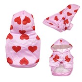 Hanorac pentru câini cu imprimeu cu model de inimă Hanorac de culoare roz Îmbrăcăminte de toamnă de iarnă Îmbrăcăminte moale și caldă pentru animale de companie pentru câini mic și mediu