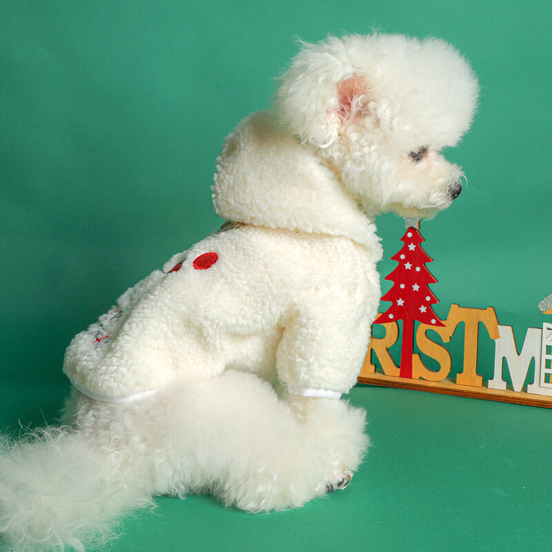 Kisállat báránybőr kapucnis kabát kutya karácsonyi kabát macska ruhák karácsonyi bolyhos ruhák aranyos hóember kiskutya ruhák kabátok