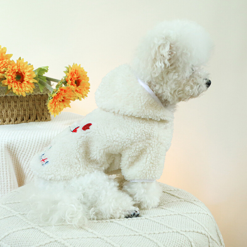 Kisállat báránybőr kapucnis kabát kutya karácsonyi kabát macska ruhák karácsonyi bolyhos ruhák aranyos hóember kiskutya ruhák kabátok