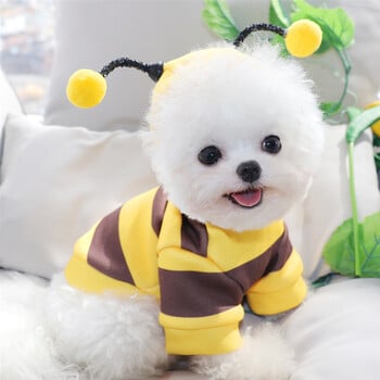 Bee Pet Puppy Coat Apparel Outfit Fleece Clothes Dog Cat Hoodie Изискан костюм Хелоуин Cosplay Pulover Dog Hoodie