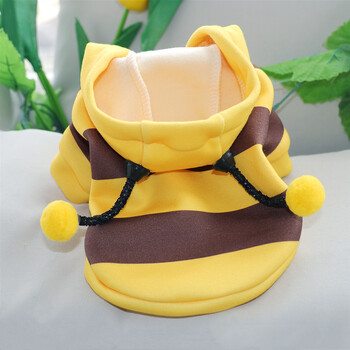 Bee Pet Puppy Coat Apparel Outfit Fleece Clothes Dog Cat Hoodie Изискан костюм Хелоуин Cosplay Pulover Dog Hoodie