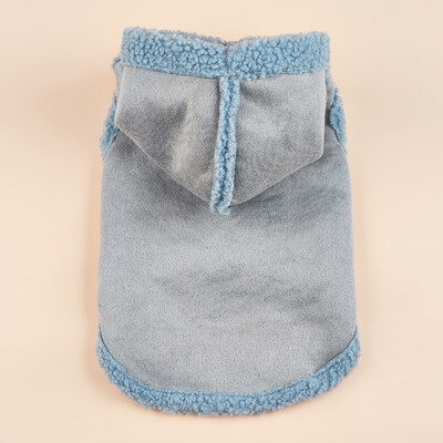 Suņu kapuces silta plīša suņa veste ar cepuri, mīksta flīsa odere Džemperis mazam sunim kaķim jauks kucēns ziema