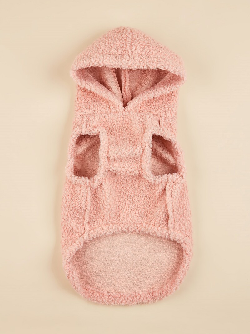 Suņu kapuces silta plīša suņa veste ar cepuri, mīksta flīsa odere Džemperis mazam sunim kaķim jauks kucēns ziema