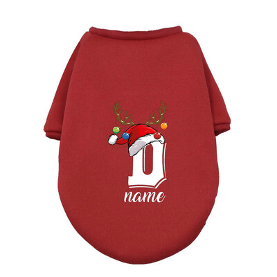 Asmeniniai kalėdiniai naminių šunų drabužiai Individualiai vardiniai šunys Žieminiai šilti gobtuvai Prancūzų buldogas šuniukui Vidutinio dydžio šunų drabužiai Dovana