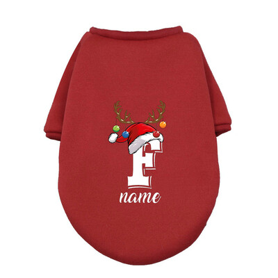 Asmeniniai kalėdiniai naminių šunų drabužiai Individualiai vardiniai šunys Žieminiai šilti gobtuvai Prancūzų buldogas šuniukui Vidutinio dydžio šunų drabužiai Dovana