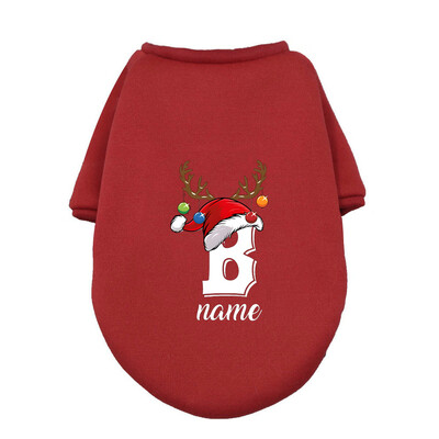 Asmeniniai kalėdiniai naminių šunų drabužiai Individualiai vardiniai šunys Žieminiai šilti gobtuvai Prancūzų buldogas šuniukui Vidutinio dydžio šunų drabužiai Dovana