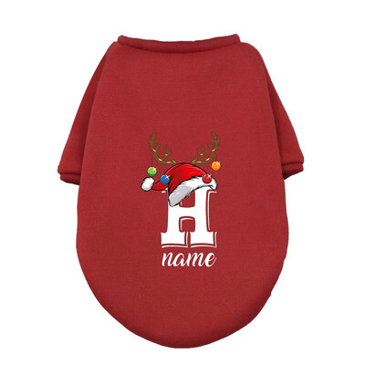 Asmeniniai kalėdiniai naminių šunų drabužiai Individualiai vardiniai šunys Žieminiai šilti gobtuvai Prancūzų buldogas šuniukui Vidutinio dydžio šunų drabužiai Dovana