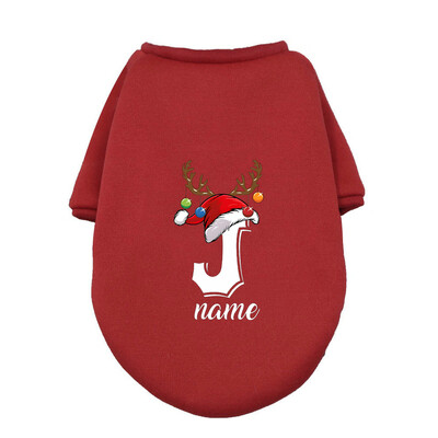 Asmeniniai kalėdiniai naminių šunų drabužiai Individualiai vardiniai šunys Žieminiai šilti gobtuvai Prancūzų buldogas šuniukui Vidutinio dydžio šunų drabužiai Dovana