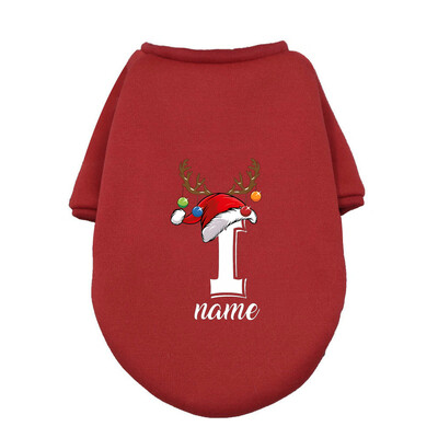 Asmeniniai kalėdiniai naminių šunų drabužiai Individualiai vardiniai šunys Žieminiai šilti gobtuvai Prancūzų buldogas šuniukui Vidutinio dydžio šunų drabužiai Dovana