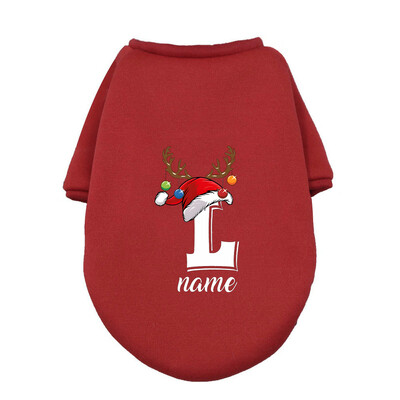 Asmeniniai kalėdiniai naminių šunų drabužiai Individualiai vardiniai šunys Žieminiai šilti gobtuvai Prancūzų buldogas šuniukui Vidutinio dydžio šunų drabužiai Dovana
