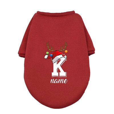 Asmeniniai kalėdiniai naminių šunų drabužiai Individualiai vardiniai šunys Žieminiai šilti gobtuvai Prancūzų buldogas šuniukui Vidutinio dydžio šunų drabužiai Dovana