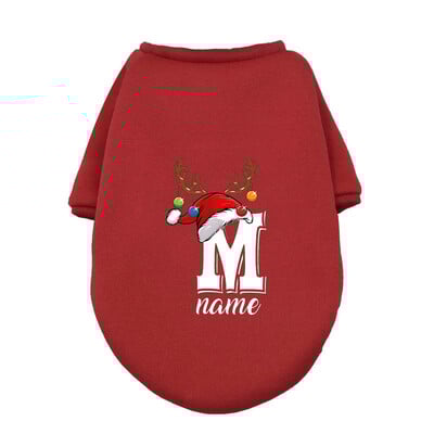Asmeniniai kalėdiniai naminių šunų drabužiai Individualiai vardiniai šunys Žieminiai šilti gobtuvai Prancūzų buldogas šuniukui Vidutinio dydžio šunų drabužiai Dovana