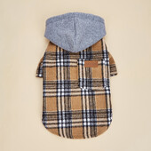 Šunų rūbų džemperis mažiems šunims Kostiumai šuniukų megztiniai Klasikiniai languoti naminių šunų drabužiai su kišene Minkšti šilti naminių kačių C