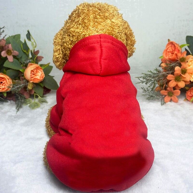 Kisállatruházat Kutya tavaszi és őszi viselet, vastagított termikus kapucnis kapucnis pulóver, kis nyakú, közepes méretű kutyáknak