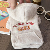 Jesenná a zimná mikina pre domáce zvieratá s vyšívanou mikinou pre malé psy, teplá hrubá mikina s kapucňou pre domáce zvieratá, oblečenie pre šteňatá