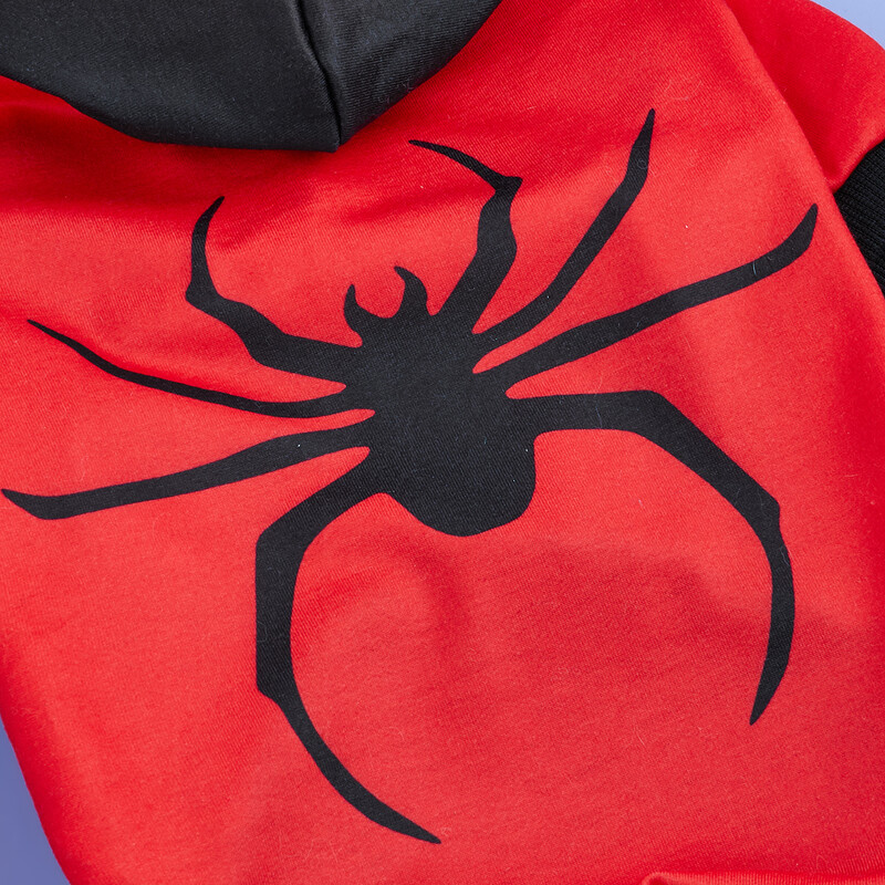 Kisállat kutya macska Halloween kapucnis pulóver Ijesztő pók ing kutya pulóver Ruházat Kényelmes kisállat garbós kiskutya Halloween ünnepére